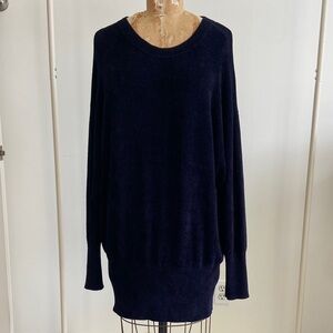 Moth 🔴 Chenille Sweater Dress from Anthropologie Navy Blue XL NWOT